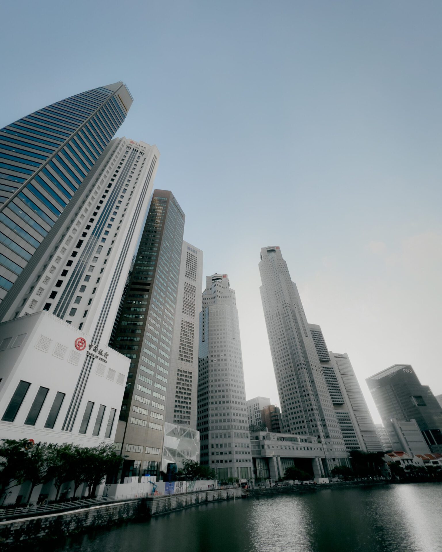 Illustrative image for financial services, showing skyscrapers of banks